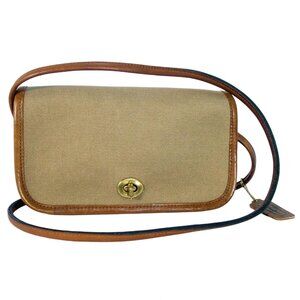 COACH Vintage Canvas + Leather Penny Pocket Crossbody Bag #1514 - Made in NYC